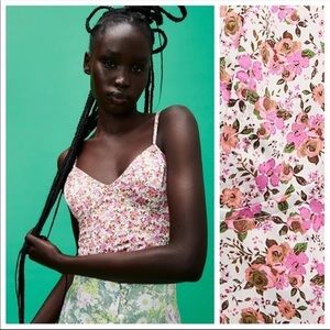 Nwt Zara Floral Corset Top